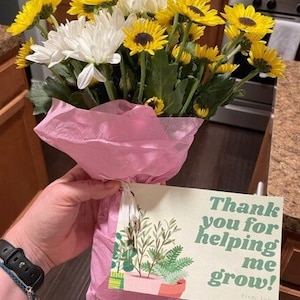 Étiquette personnalisée pour bouquet de fleurs/plante Merci téléchargement imprimable