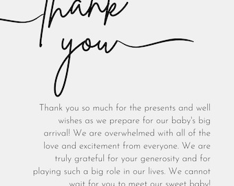 PERSONALIZED Baby Shower Thank You Card Printable Download