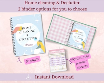 Home Declutter Challenge: Cleaning Schedule, Chore Checklist + 200 Stickers (PDF Download)