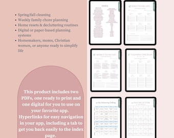 Home Declutter Challenge: Cleaning Schedule & Planner Stickers (Digital PDF Bundle)