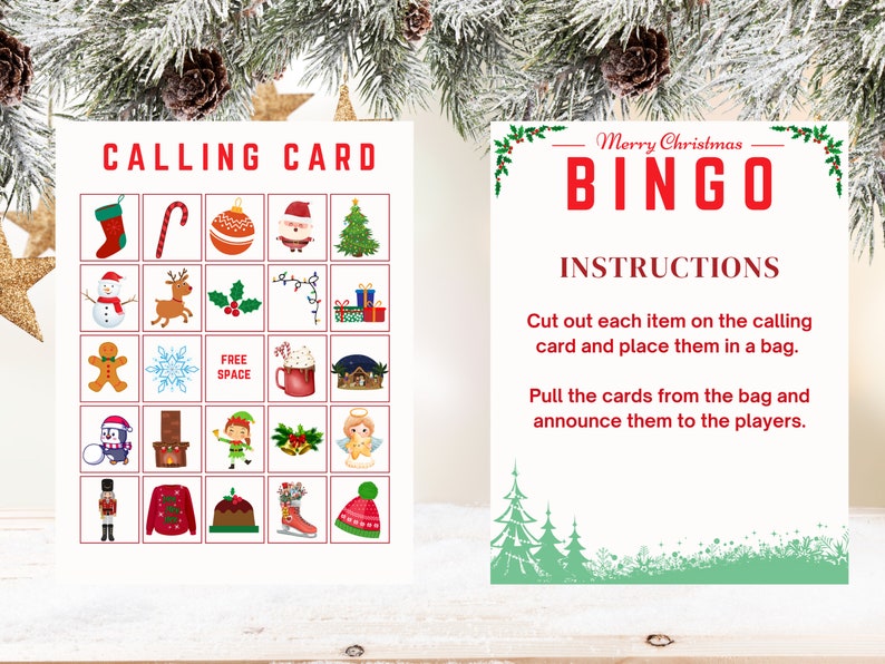 Christmas Bingo Card, Christmas Game,christmas Game Cards,holiday Bingo ...