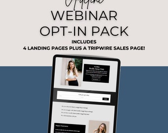 Kajabi Webinar Opt-in Page Template | Webinar Funnel for Online Coaches + Entrepreneurs | Kajabi Landing Page Template | Modern Template