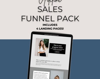 Kajabi Sales Page Template | Sales Funnel for Online Coaches + Entrepreneurs | Kajabi Landing Page Template | Modern Template