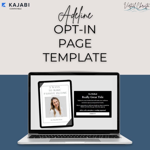 Kajabi Opt-in Page Template | Opt-in Funnel for Online Coaches + Entrepreneurs | Kajabi Landing Page Template | Modern Template