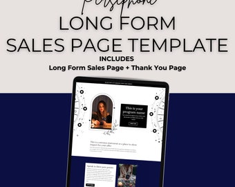Kajabi Long Form Sales Page Template | Online Coaches + Entrepreneurs | Kajabi Landing Page Template | Spiritual Witchy Cute Template