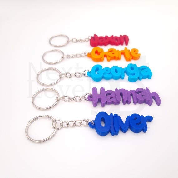 Personalized 3D Printed Name Keychain - Party Bags or for School Bags