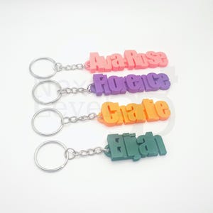 Porte-clés personnalisé imprimé en 3D – Porte-clés personnalisé pour enfants, enseignants, cadeaux, étiquettes de sac, cadeaux de mariage, cadeaux de fête, bas de Noël