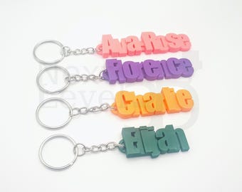 Personalised 3D Printed Keychain – Custom Name Keyring for Kids, Teachers, Gifts, Bag Tags, Wedding Favours, Party Favors, Stocking Fillers