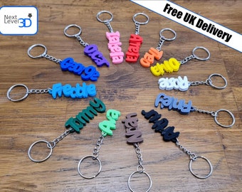 Personalised Keychain/Keyring - 3D Printed - Gifts for Children - Gifts for Her - Gifts for Him - Party Bag Fillers - Name Tags - School Bag