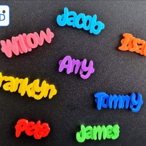 Ímã de geladeira personalizado - Impressão 3D - Ímã de geladeira personalizado - Nome personalizado - Enchimentos para sacolas de festa - Pequenos presentes - Ímã de quadro branco