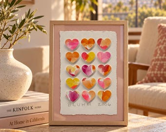 Los Angeles - 5 x 7" mixed media heart collage