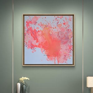 Acrylic painting on canvas unique picture original abstract modern art hand painted acrylic painting words touch color colorful pink rose painting