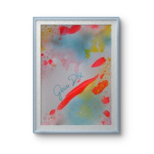 Affirmation auf abstrakter Kunst "Gönn dir" Karte Poster Druck als Datei zum Download Worte Farbe paperwork bunt Pastellfarben
