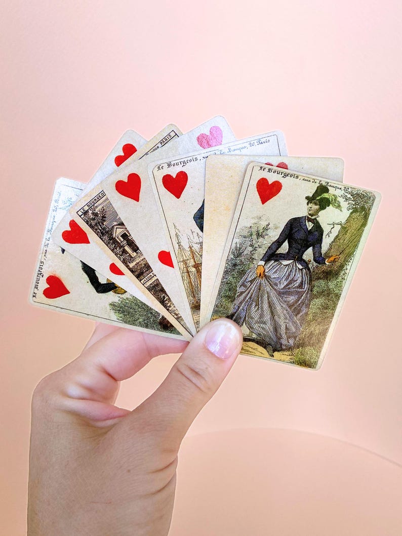 1860 Vintage Playing Cards – Authentic Fournier 2004 Reproduction – Antique Collection & French Romantic Cartomancy image 6