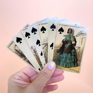 1860 Vintage Playing Cards – Authentic Fournier 2004 Reproduction – Antique Collection & French Romantic Cartomancy image 9