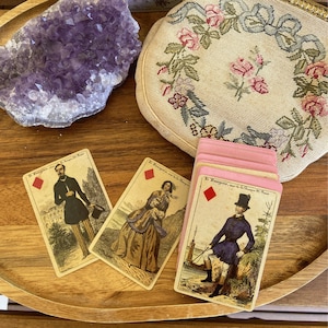Vintage Fournier-kaartspel • Reproductie 1860 • Collectie en cartomantie uit de 19e eeuw