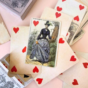 1860 Vintage Playing Cards – Authentic Fournier 2004 Reproduction – Antique Collection & French Romantic Cartomancy image 1
