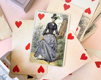 1860 Vintage Fournier Kartenspiel - Nachbildung - Sammlung, Kartomantie, Belote, Poker