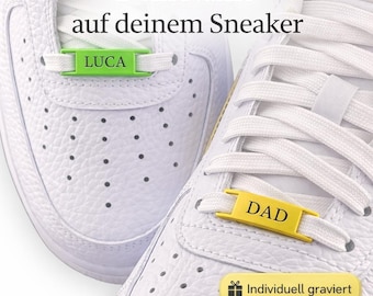 Personalisierte Schnürsenkel Schnalle | Schuhclip mit Name Gravur | Geschenk für Frauen Männer Sneaker Fans | LaceTag | AF1 | Motivation Tag