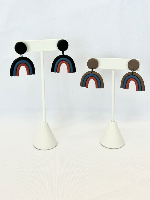 Fall Rainbow Arch Polymer Clay Earrings