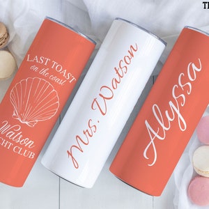 Last Toast On The Coast, Charleston Bachelorette Tumbler, Personalized Beach Bachelorette Tumblers, Social Club Bachelorette Party Favors