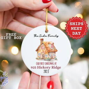 New Home Ornament Personalized, New Home Christmas Ornament Gift, Our New Home Ornament, Custom House Address Ornament, Realtor Client Gift