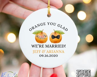 Personalized Fourth Anniversary Ornament, Fruit Flowers Wedding Anniversary Gift, 4th Wedding Anniversary Ceramic Ornament, 4 Years Gift
