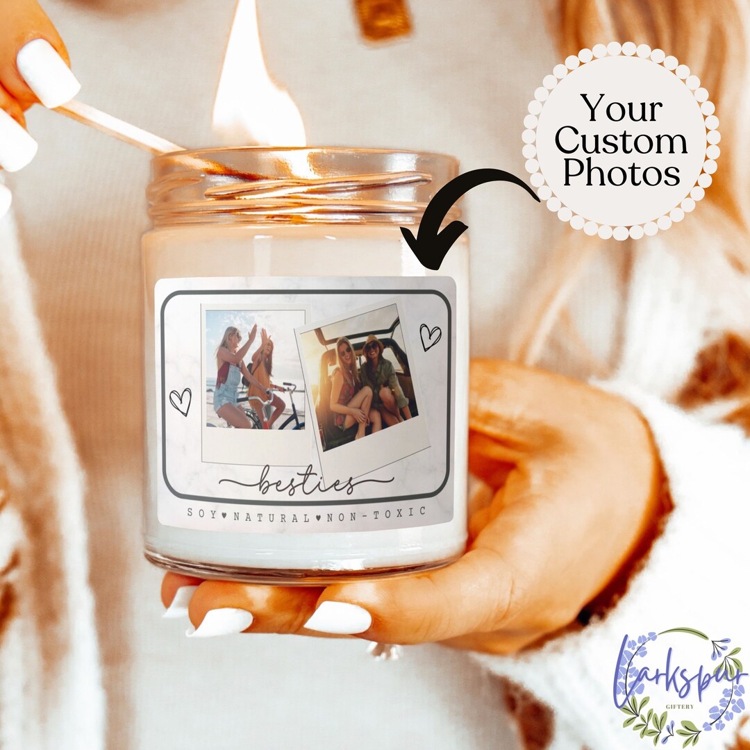 Custom Photo Candle Gift, Bestie Scented Candle, Custom Best Friend Candle, Girl Friend Birthday
