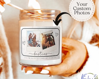 Custom Photo Candle Gift, Bestie Scented Candle, Custom Best Friend Candle, Girl Friend Birthday Gift, Custom Best Friend Christmas Gift