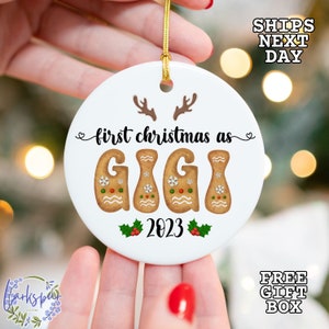 Gigi Ornament, First Christmas as Gigi, First Gigi Ornament, Gift for Gigi, New Gigi Christmas Gift, 1st Christmas as Gigi 2024 Ornament