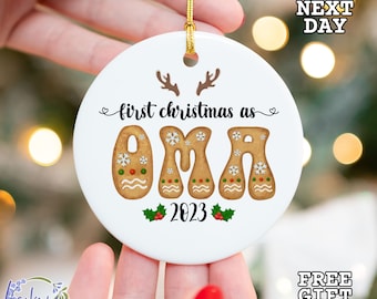 Oma Ornament, First Christmas as Oma Ornament, 1st Christmas Oma Ornament, Gift for Oma, New Oma Christmas Gift, 1st Christmas as Oma 2023