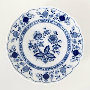 Tirschenreuth Bavaria Vintage Soup Plate Dinner Plate Real Cobalt Onion Pattern