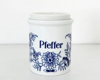 DDR Vintage CP Colditz Gewürzdose Vorratsdose Pfeffer Zwiebelmuster