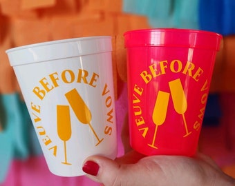 Veuve Before Vows Bach Party Cup for Bachelorette Party Champagne Party Favor for Bridal Shower Decor Champagne Glass Themed Unique Decor