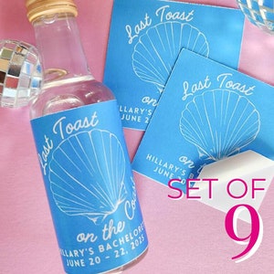 Last Toast on the Coast Bachelorette Mini Shot Labels for Custom Party Favor Beach Themed Mini Party Favor Coastal Theme Personalized Label