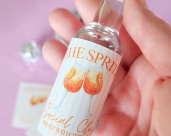 Custom Bachelorette Social Club Shooter Label for Feeling Spritzy Mini Favor Shot Label Personalized Bachelorette Gift Aperol Spritz Theme