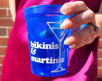 Custom Bikinis and Martinis Bachelorette Party Cup for Martini Bachelorette Party Favor Personalized Bach Party Gift Unique Party Decor
