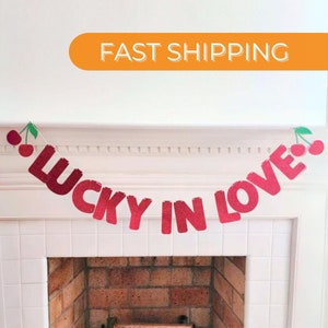 Lucky in LOVE Kasino Theme Bachelorette Girlande für Bachelorette Party Dekorationen Vegas Bachelorette Girlande mit Kirschen