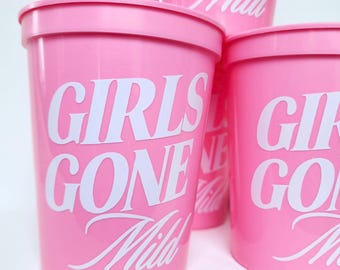 Girls Gone Mild Bachelorette Cup for Bachelorette Party Decor Personalized Spa Bach Reusable Cup Slumber Party Plastic Cup Bridesmaid Gift