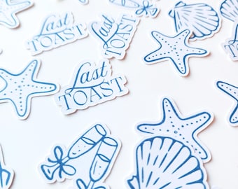 Last Toast on the Coast Confetti for Bachelorette Party Coastal Decor Seashell Confetti for Coastal Grandma Bachelorette Beach Bach Party