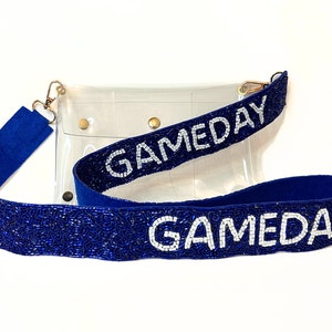 Clear Bag and Beaded Purse Strap for Gameday Football Purse Strap for Tailgating Stadium Bag and Beaded Strap