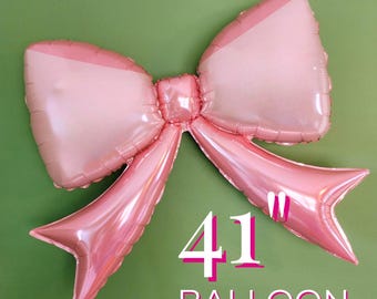 Pink Bow Balloon for Coquette Baby Shower Decor She's Tying the Knot Bridal Shower Party Balloon Oversized Bow Balloon for Birthday Party