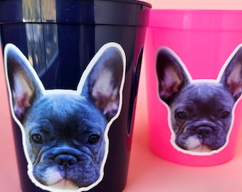 Personalisierte Hundegesicht Tasse Mama heiratet Benutzerdefinierte Bachelorette Party Favor für Hundeliebhaber Bachelorette Party Dekor Hund Gesicht Party Cup