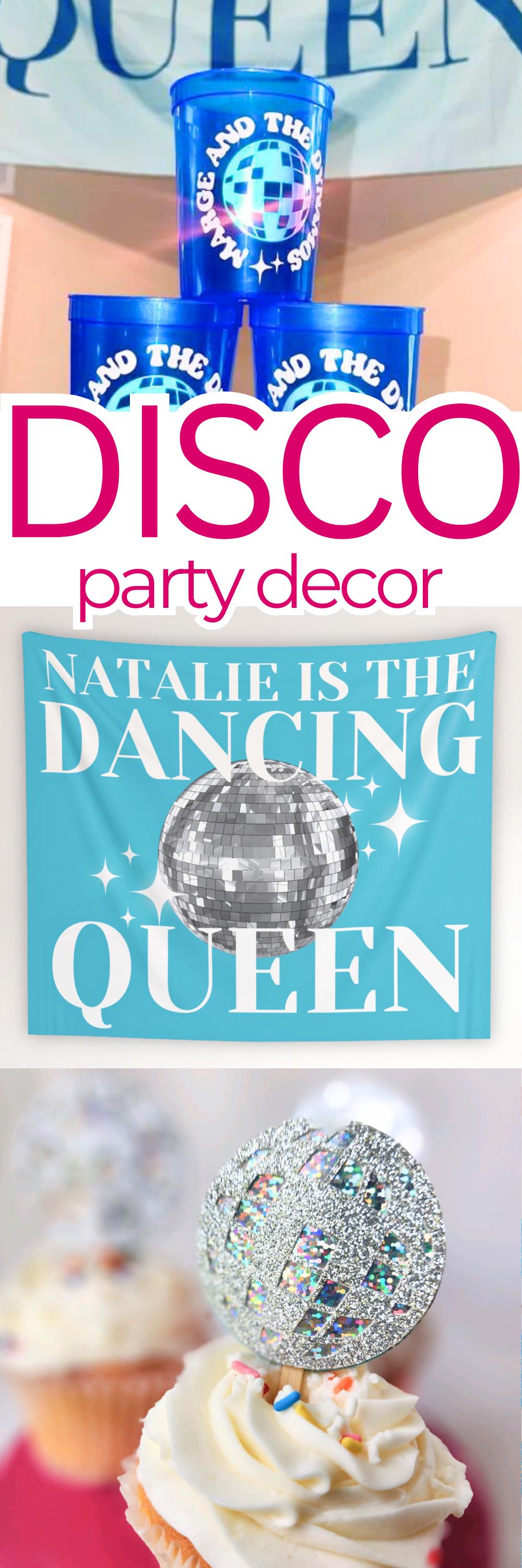 Disco Ball Cupcake Toppers - 24 Pack Sparkly 70's Theme Cake Decorations For Birthday & Bachelorette Parties - View #10