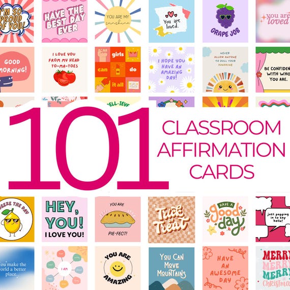 Classroom Affirmation Cards Student Encouragement Cards Printable Motivation Cards for Kids Back to School Affirmations Confidence Cards