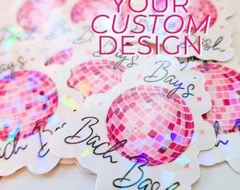 Custom Sticker for Birthday Party Favor Personalized Birthday Sticker for Thank You Gift Custom Holographic Birthday Sticker for Guest Gift