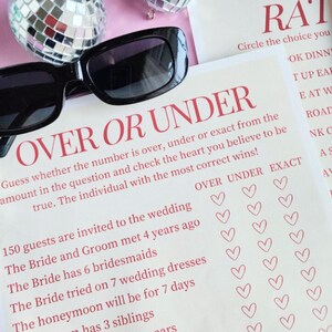 Digital Bachelorette Party Game for Bridal Party Fun Over Under Game ...