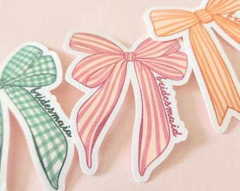 Custom Bridesmaid Proposal Sticker for Bridesmaid Box Bridesmaid Sticker Coquette Maid Of Honor Sticker With Bow Bridesmaid Gift Decal
