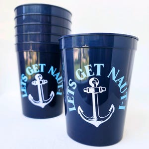 Tazza personalizzata per addio al nubilato per festa di addio al nubilato nautica Tazza Let's Get Naught-i per festa di addio al nubilato Bomboniera per festa nautica per viaggio di addio al nubilato in spiaggia