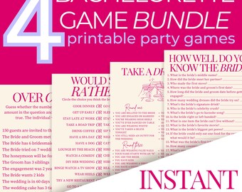Digital Bachelorette Party Game for Bridal Party Fun Over Under Game Download Would She Rather Printable Drinking Game Bridal Trivia